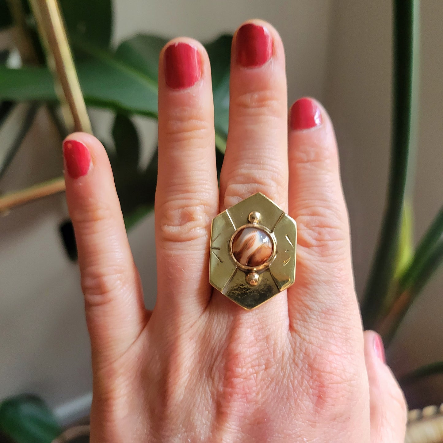 Geo Statement Ring - Agate