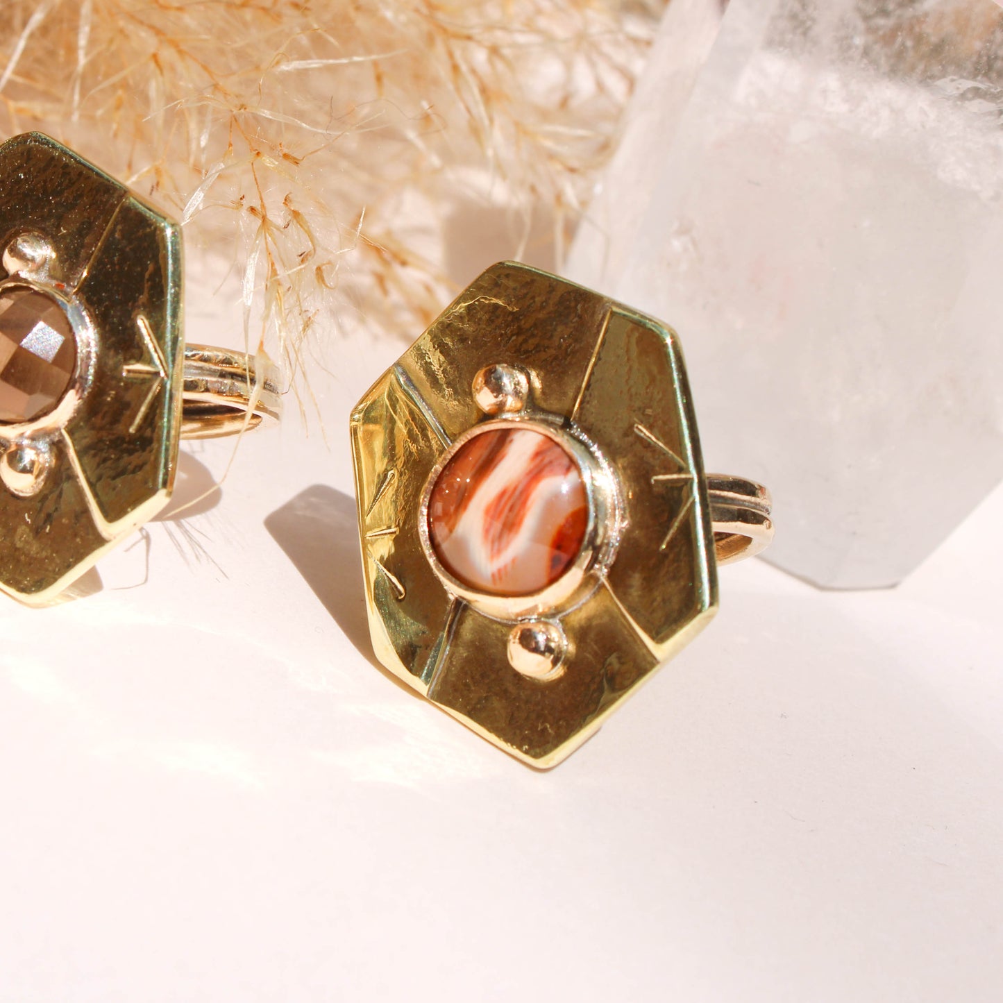 Geo Statement Ring - Agate