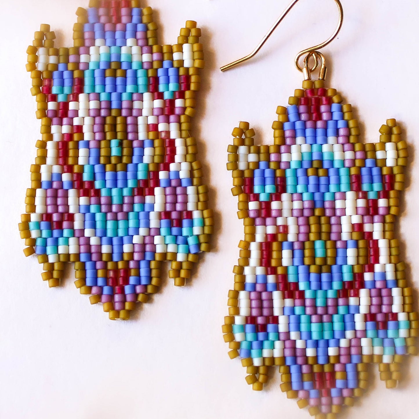 Ida Woven Danglers in Cream